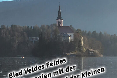 Bled Veldes Feldes in Slowenien mit der Marienkirche auf der kleinen Insel des Bleder Sees